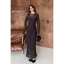 Bejna Kadın Dantel Detaylı Astarlı Tül Elbise