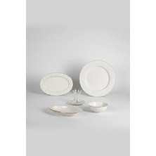 İpek Porselen 6 Kişilik Krem Rossenheım Altın Yaldızlı Kahvaltı Takımı