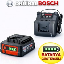 Bosch Gba 18V 2.0 Ah Dolum Göstergeli Batarya + Bosch Gal 18 20 Şarj Cihazı