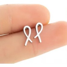 🎗️ Midnight Shine – Infinity Ribbon Earrings ♾️