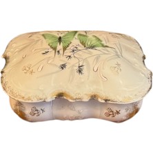 Fransız Limoges 19. Yy. Üretimi El Boyama Porselen Bonboniyer 12 x 9 x 5 cm Ölçülerinde