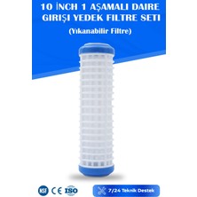 Watermelon Daire Bina Sayaç Girişi Su Arıtma ve Yumuşatma 1 Aşama Yedek Filtre Seti (Yıkanabilir Filtre)