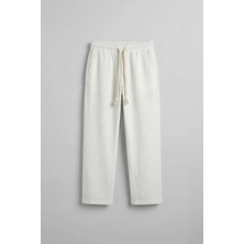 Abluka Online Erkek Baggy Fit Halat Kordonlu Keten Görünümlü Pantolon Ekru