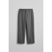 Abluka Online Erkek Smart Casual Bol Paça Relaxed Fit Pantolon Gri