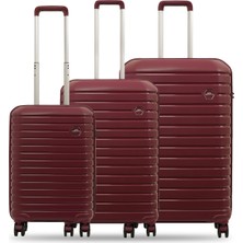 GROUND Vanille 3'lü Valiz Seti Bordo - 10663