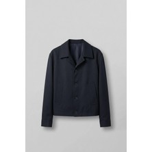 Abluka Online Erkek Smart Casual Relaxed Fit Düğmeli Ceket Lacivert