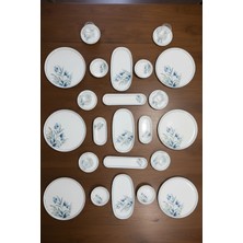 İpek Porselen 6 Kişilik 29 Parça Toledo  Porselen Kahvaltı Takımı Navy– Şık Kahvaltı Seti