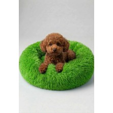 United Colors Of Benetton BNTMKT-0012-2-GR Uzun Kürklü Donut Kedi&köpek Yatağı Yeşil 55 cm
