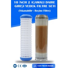 Watermelon Daire Bina Sayaç Girişi 10" Inc 2 Aşama ( Yıkanabilir , Reçine ) Yedek Filtre Seti