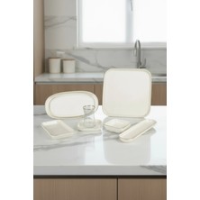 İpek Porselen 6 Kişilik 29 Parça Verano  Porselen Kahvaltı Takımı Altın Yaldızlı– Şık Kahvaltı Seti