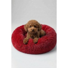 United Colors Of Benetton BNTMKT-0012-RD Uzun Kürklü Donut Kedi&köpek Yatağı Kırmızı 45 cm