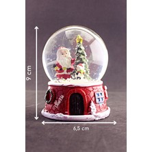 Deco Elit Orta Boy Işıklı Kar Küresi 9 cm Noel Baba ve Kardan Adam Temalı Kaliteli Hediye