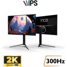 Inca ILM-272KXG 27'' 300Hz 0.5ms Qhd IPS 2k Gaming Monitör | HDMI 2.1 2k 1440P Vrr Ayarlanabilir Stand