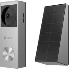 Ezviz HP3 Pro 2K⁺ Görüntülü Pilli Wi-Fi Kapı Zili Güneş Panelli - Geniş Açılı Görüş - Pilli ve Kablosuz Kullanım (Ezviz Türkiye Garantili)
