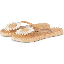 Ilse Jacobsen Beige CHEERFUL16F - Bej Çiçekli Parmak Arası Terlik