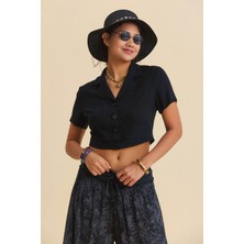 Los Banditos Gömlek Yaka Kısa Kollu Bohem Bluz