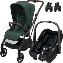 Maxi-Cosi Leona2-Pebble S Tek Elle Katlanabilen Ultra Kompakt Çift Yönlü Seyahat Sistem Bebek Arabası Green-Black