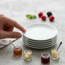 Güral Porselen Gürallar 15 cm Porselen Mini Kahvaltı Çerez Tatlı Tabağı 6 Adet