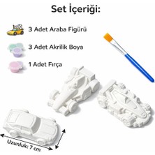 Tati Butik 3’lü Araba Boyama Seti – Çocuklar Için Boyanabilir Araba Figürü Aktivite Seti
