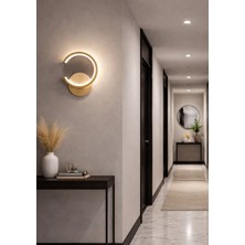 Acrolite Ledli Duvar Aplik (Oturma Odası, Yatak Odası, Yemek Odası,kafe) ÇAP:30CM Mat Gold 4000K