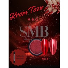 SMB Profesyonel Krom Toz Kırmızı (Red) Ayna Tozu Tırnak Süsleme