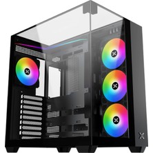 Xigmatek EN45806 Aqua V Siyah Type-C+3 Yön Temperli Cam 7*12CM Argb Fan Oyuncu Kasası