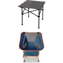 Kılıçaslan Camp Madfox Surface Küçük Boy Katlanır Kamp Masası +1 Adet Foldmesh Katlanır Sandalye Navy Spark
