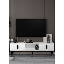 Cantek Dizayn TV1397-1397-TV150-64 Tv Sehpası Beyaz-Siyah