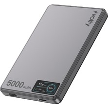 Volty MagSafe Powerbank 5000 mAh | 15W Kablosuz, 20W PD Hızlı Şarj, Dijital Ekran, 115g (V0601001)