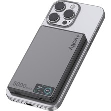 Volty MagSafe Powerbank 5000 mAh | 15W Kablosuz, 20W PD Hızlı Şarj, Dijital Ekran, 115g (V0601001)