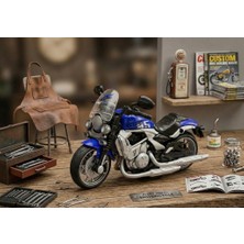 Farbu Oyuncak 1:12 Ölçek Işıklı ve Sesli Gerçekçi Detaylı & Çek-Bırak Özellikli Oyuncak Motosiklet