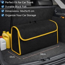 Araba Bagaj Çantası Cırtcırtlı Sarı Çizgili Oto Halı Bagaj Organizer Alet Eşya Çantası