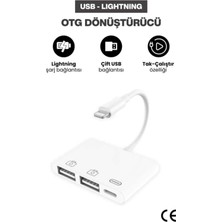 Concord Lightning Otg Dönüştürücü iPhone Uyumlu Çift USB Bağlantı Şarj ve Data Aktarım Kablosu