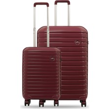 GROUND Vanille 2'li Valiz Seti Büyük-Kabin(Küçük) Bordo - 10663
