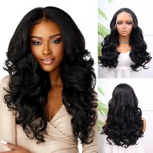 Balkan Grup Siyah Bebek Lı Dalgalı Fiber Sen Tül Peruk