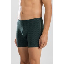 Baykar Erkek Pamuklu Compact Likralı Desenli Boxer 1448 Yeşil