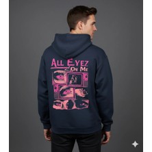 Lenithra All Eyez On Me Sırt Baskılı Unisex Oversize Hoodie