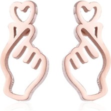 💖 Midnight Shine – Korean Finger Heart Earrings ✨