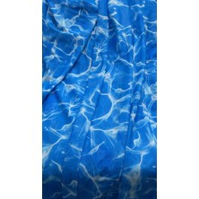 Kumaş Baskı Dünyası Okyanus  Desenli Tül Kumaş %100 Polyester Likralı Tül Kumaş Elbise , Etek, Bluz , Gömlek , Pareo