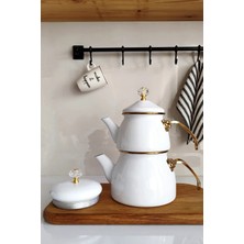 Porlisma Çift Kapak Emaye Çaydanlık Takımı, Renkli Emaye Çaydanlık Takımı