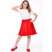 Sibel Günay Butik 23 Nisan & 29 Ekim Kız Çocuk Kırmızı Kloş Etek – Bel Lastikli Şık Günlük & Özel Gün Eteği