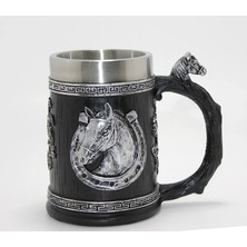 MiraLive 3D Kabartmalı At Büstü Paslanmaz Çelik Kupa Bardak ALK4475