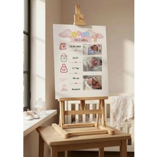 Atelier Baskı Kişiye Özel Kız Bebek Doğum Panosu - A4 Parlak Fotoğraf Kağıdı (Çerçevesiz)