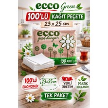 Popüler Sepet Ecco Green Kağıt Peçete 100’LÜ 23X25 cm Ekonomik 1 Paket