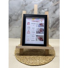 Atelier Baskı Kişiye Özel Siyah Çerçeveli Bebek Doğum Panosu - 3 Fotoğraflı 15X21 cm