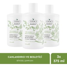 Otacı Botanics+ 10 Bitki Özü ve Biotin İçeren Canlandırıcı & Besleyici Bakım Bitkisel Şampuan Üçlü Paket 3×375 ml