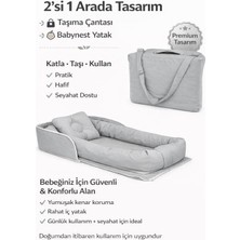 Jaju Baby Gri Babynest Lüx Taşınabilir Çantalı Bebek Yuvası-Yatağı Babynest , Seyahatte, Araçta, Otelde…