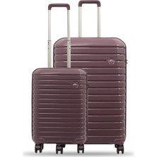 GROUND Vanille 2'li Valiz Seti Büyük-Kabin(Küçük) Mor - 10663