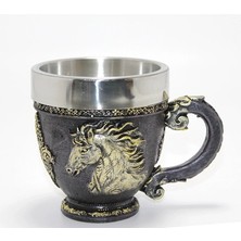 MiraLive 3D Kabartmalı At Büstü Paslanmaz Çelik Kupa Bardak ALK4478