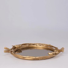 Selim Mavera Aynalı Tepsi Altın